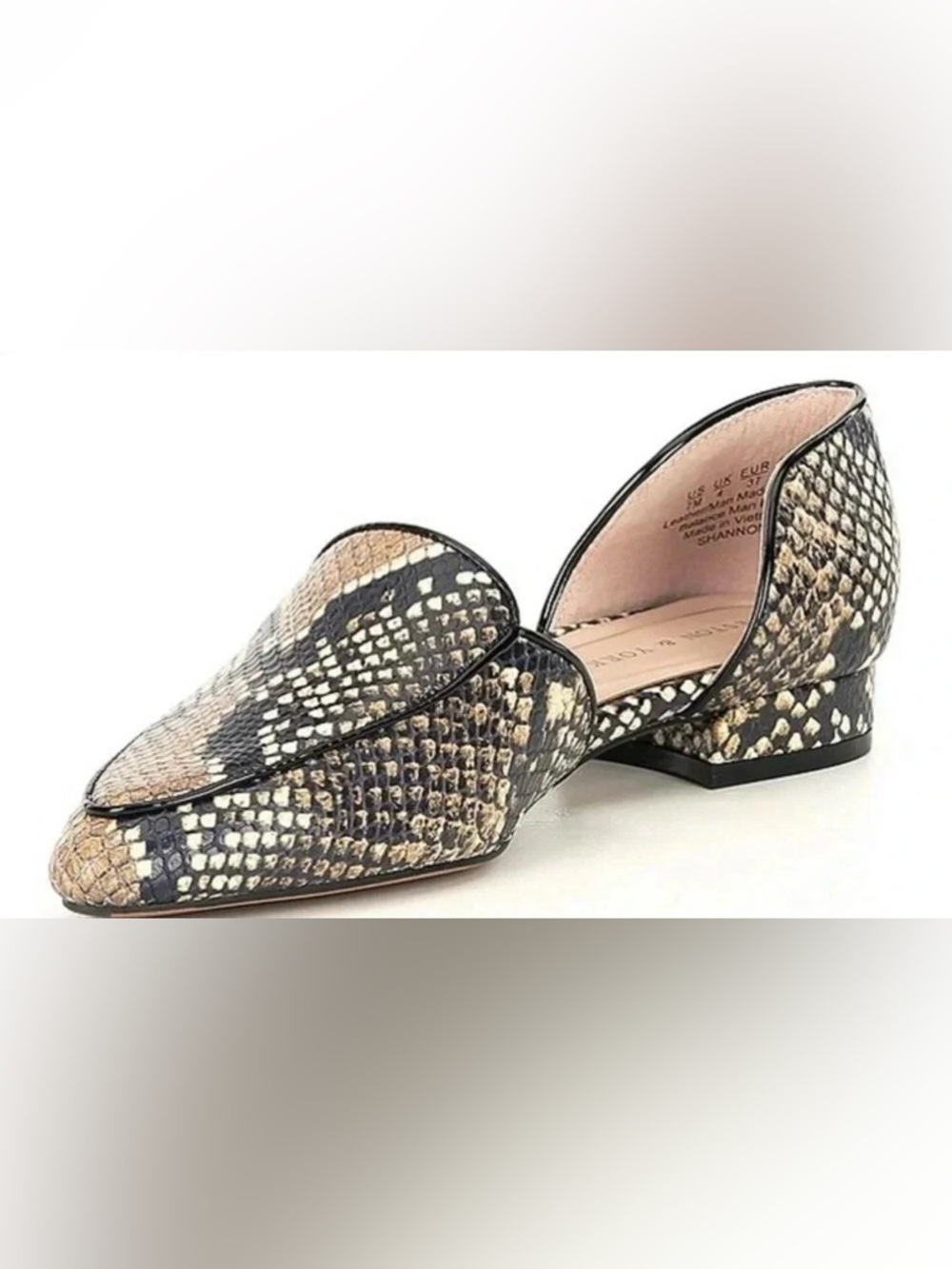 Preston & York Shannon Snake Print d'Orsay Flats - Picture 5 of 9